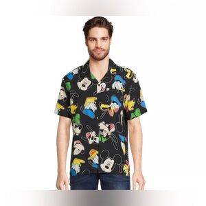 Disney Men’s and Big Men’s Mickey Mouse Friends Graphic Button Up XL Limited